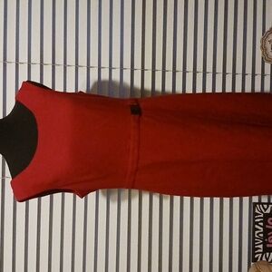 Talbots Cotton Blend Cherry Red w Attached Silver Tone Buckle.